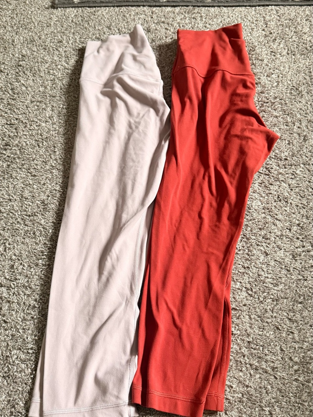 Lululemon Align High-Rise Crop 21” Leggings Bundle Size 8 Pink Mist & Red Nulu - Picture 2 of 8